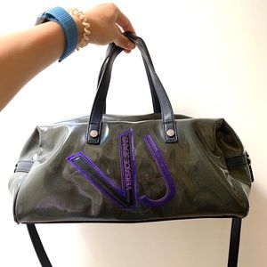 Gray Versace Jeans Logo Bag